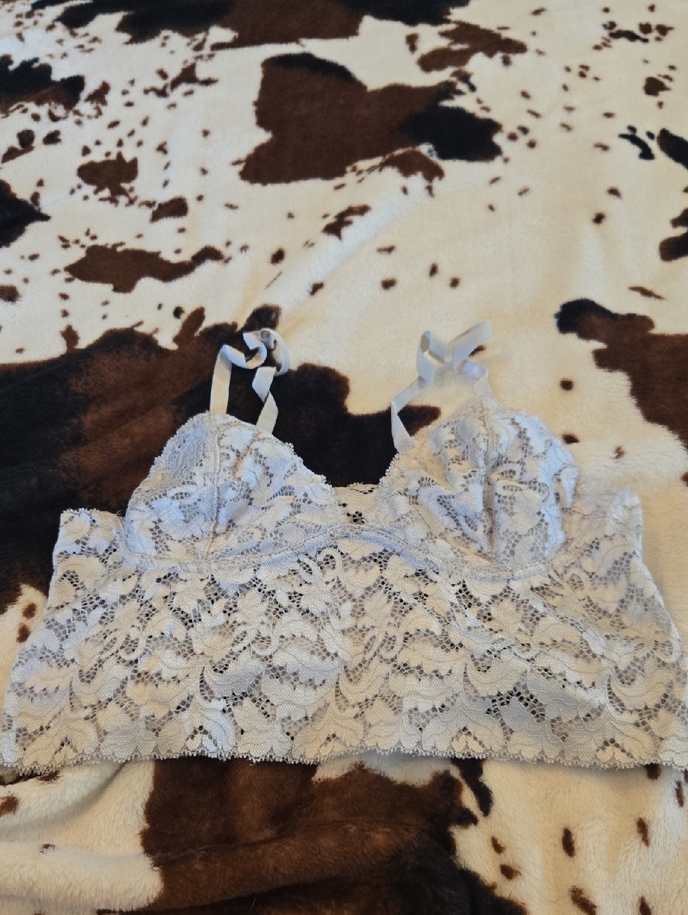 Anemone Lace Bralette in Light Gray